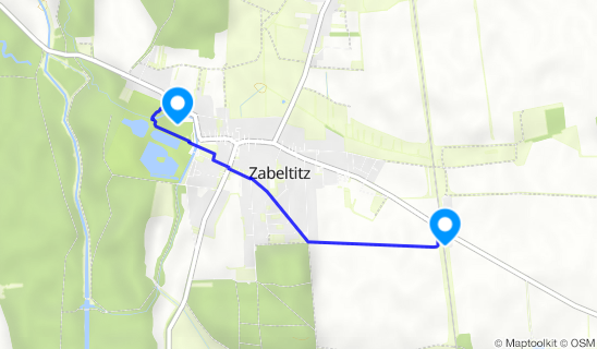 Kartenausschnitt Parkschänke Zabeltitz
